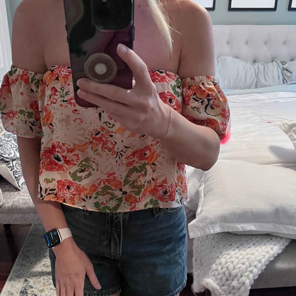 Lucca floral off-the-shoulder top - size S